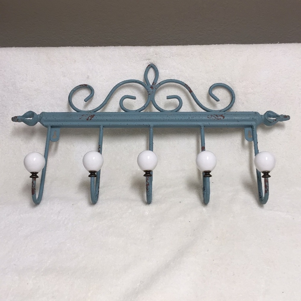 Distressed Metal Wall Rack